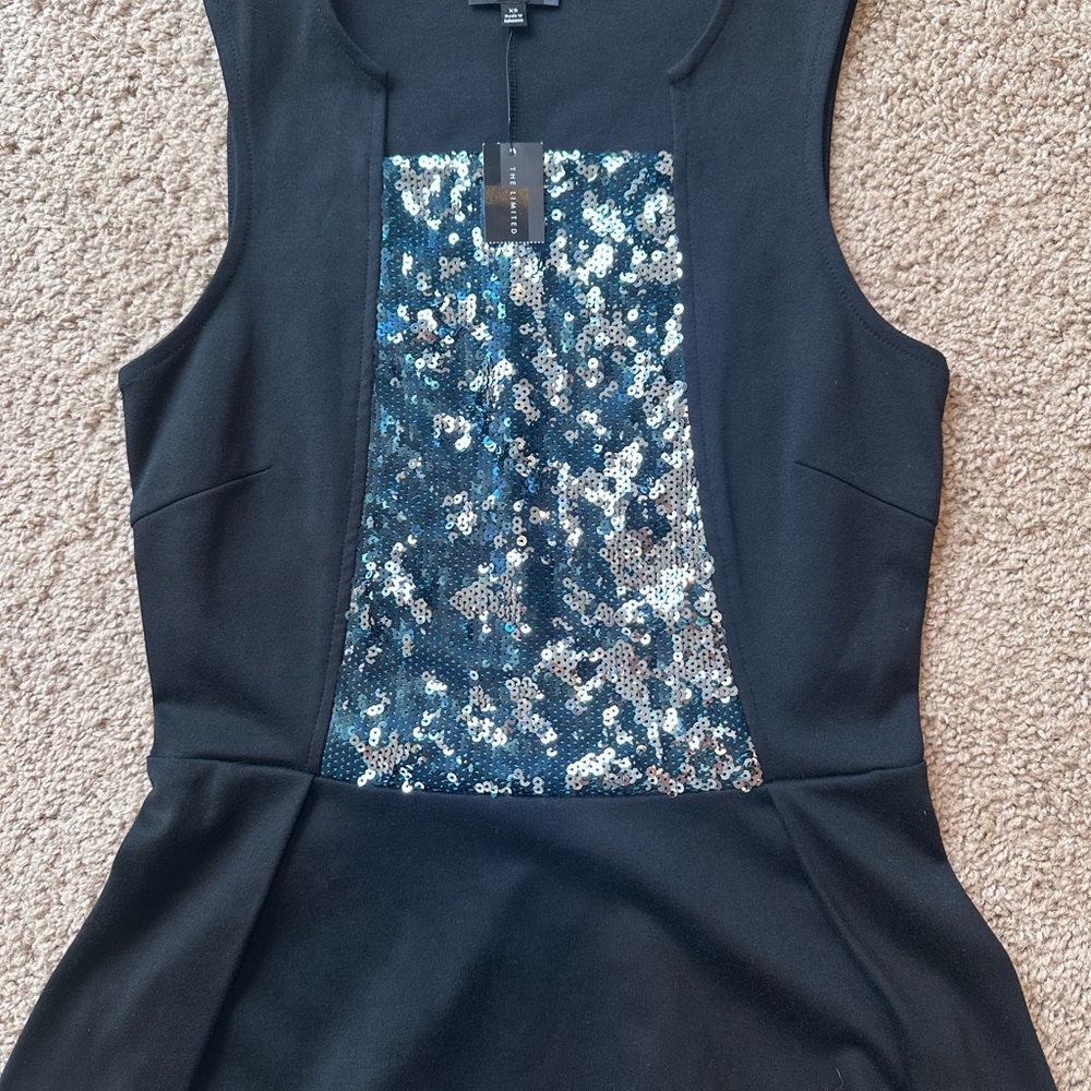The Limited Black and Silver Sequin Blouse